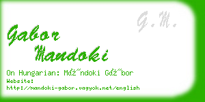 gabor mandoki business card